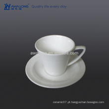 0.1L Pure Color Plain Coffee Cup Design, Bone China Chá Chávena De Café E Pires